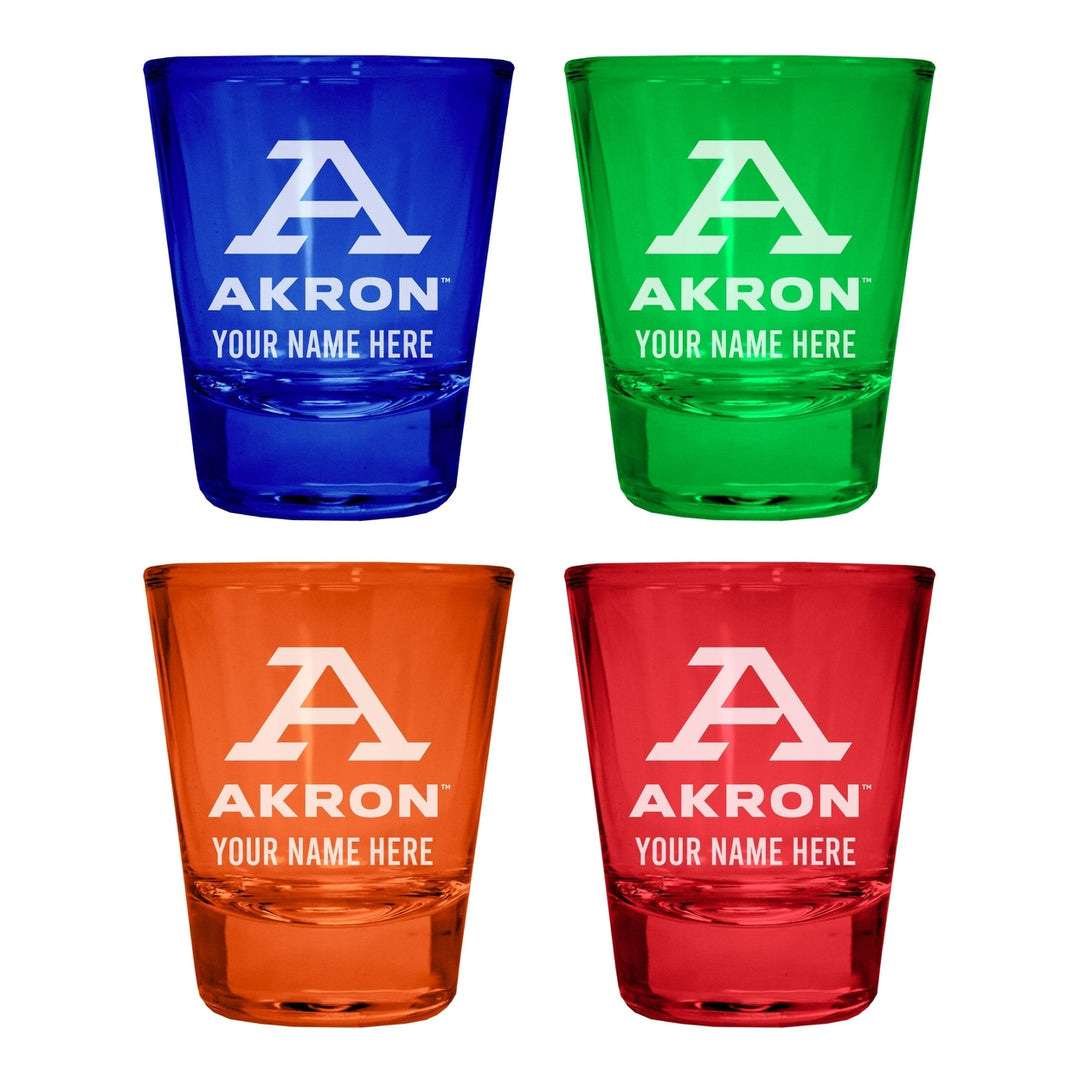 Akron Zips Customizable Engraved Full Color 2oz Shot Glass Officially Licensed Collegiate Product Image 4