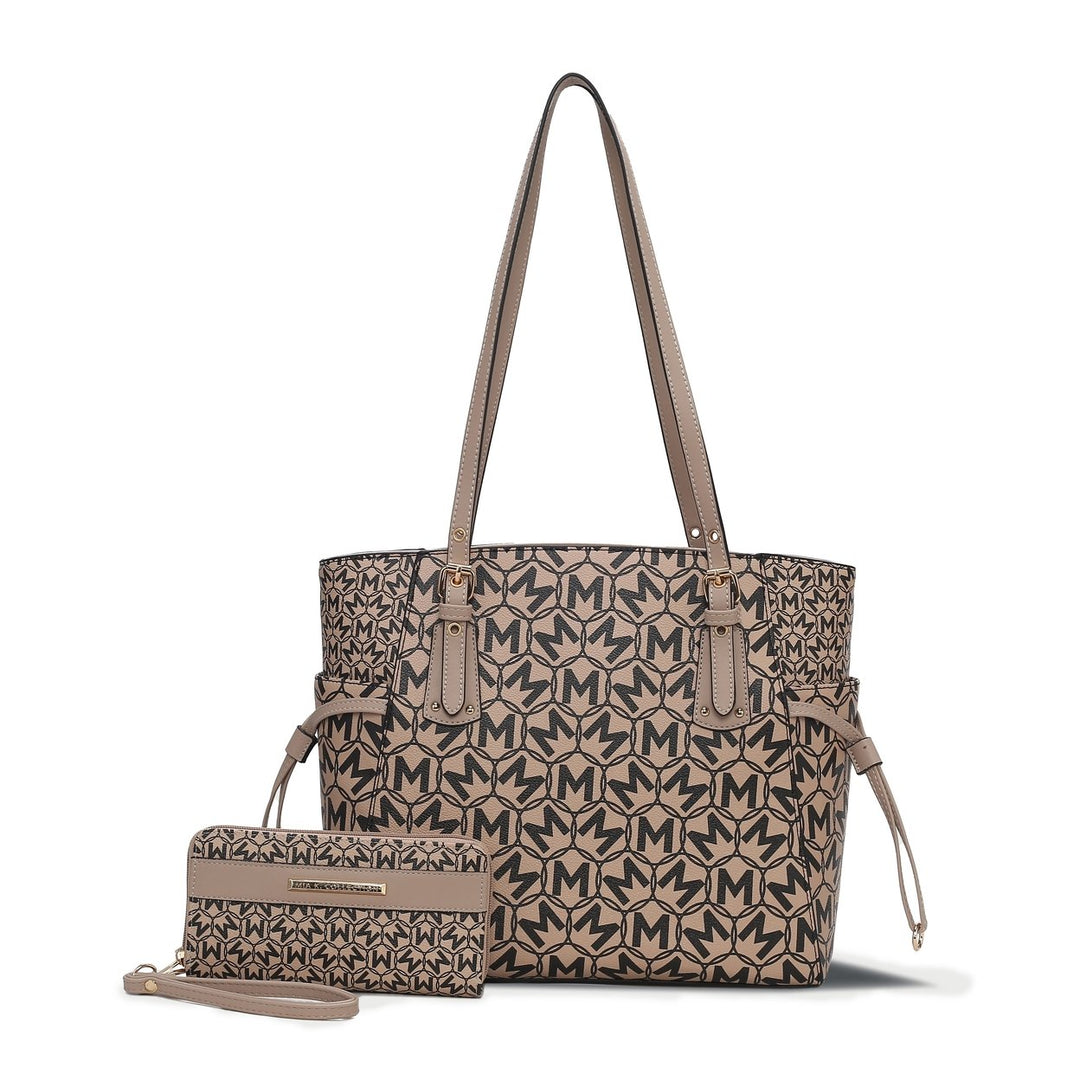 MKFCollection Pauline Tote Bag and Set - Vegan Leather Designer Handbag Image 1