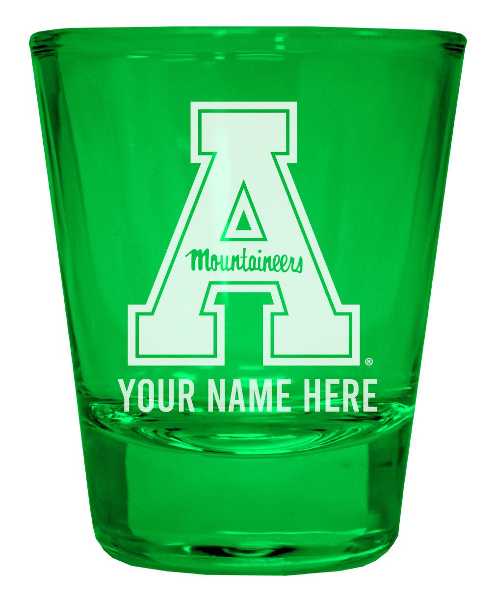 Appalachian State Customizable Engraved Full Color 2oz Shot Glass Officially Licensed Collegiate Product Image 3