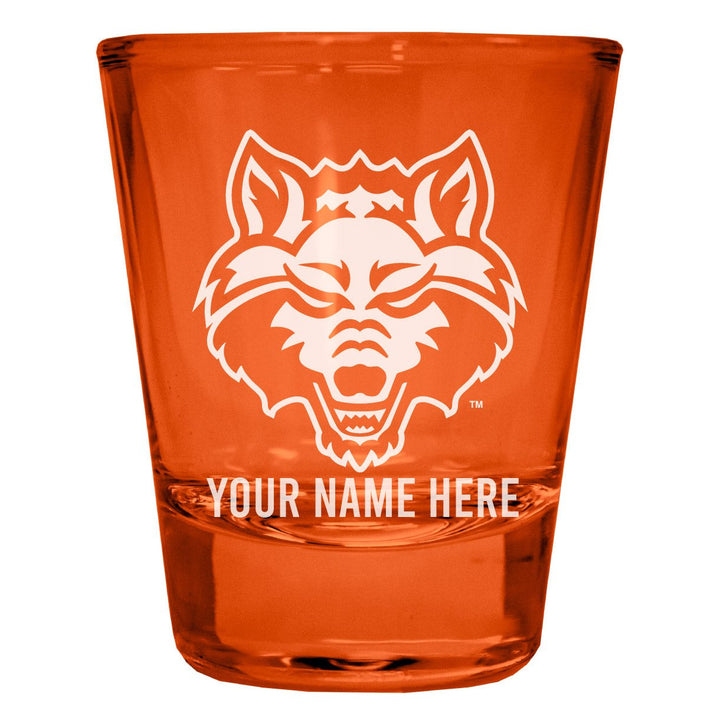 Arkansas State Customizable Engraved Full Color 2oz Shot Glass Officially Licensed Collegiate Product Image 1