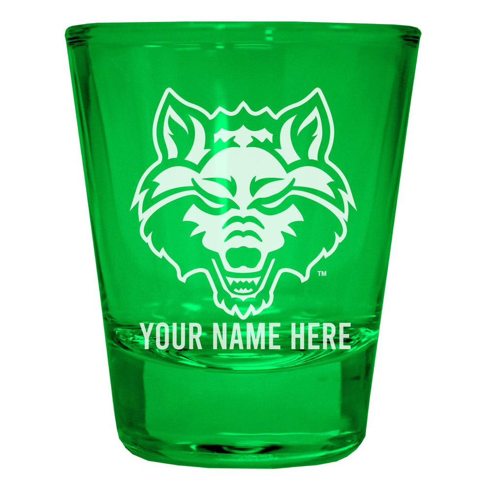 Arkansas State Customizable Engraved Full Color 2oz Shot Glass Officially Licensed Collegiate Product Image 2