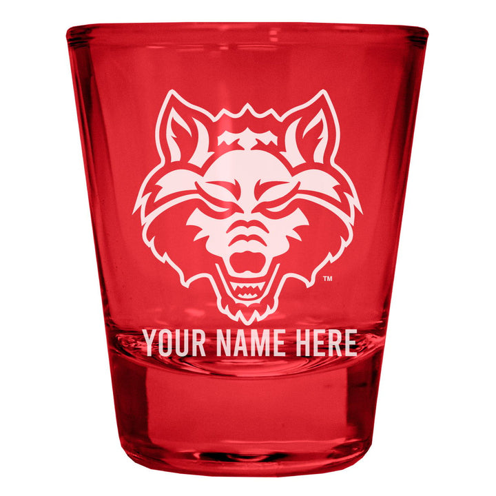 Arkansas State Customizable Engraved Full Color 2oz Shot Glass Officially Licensed Collegiate Product Image 3