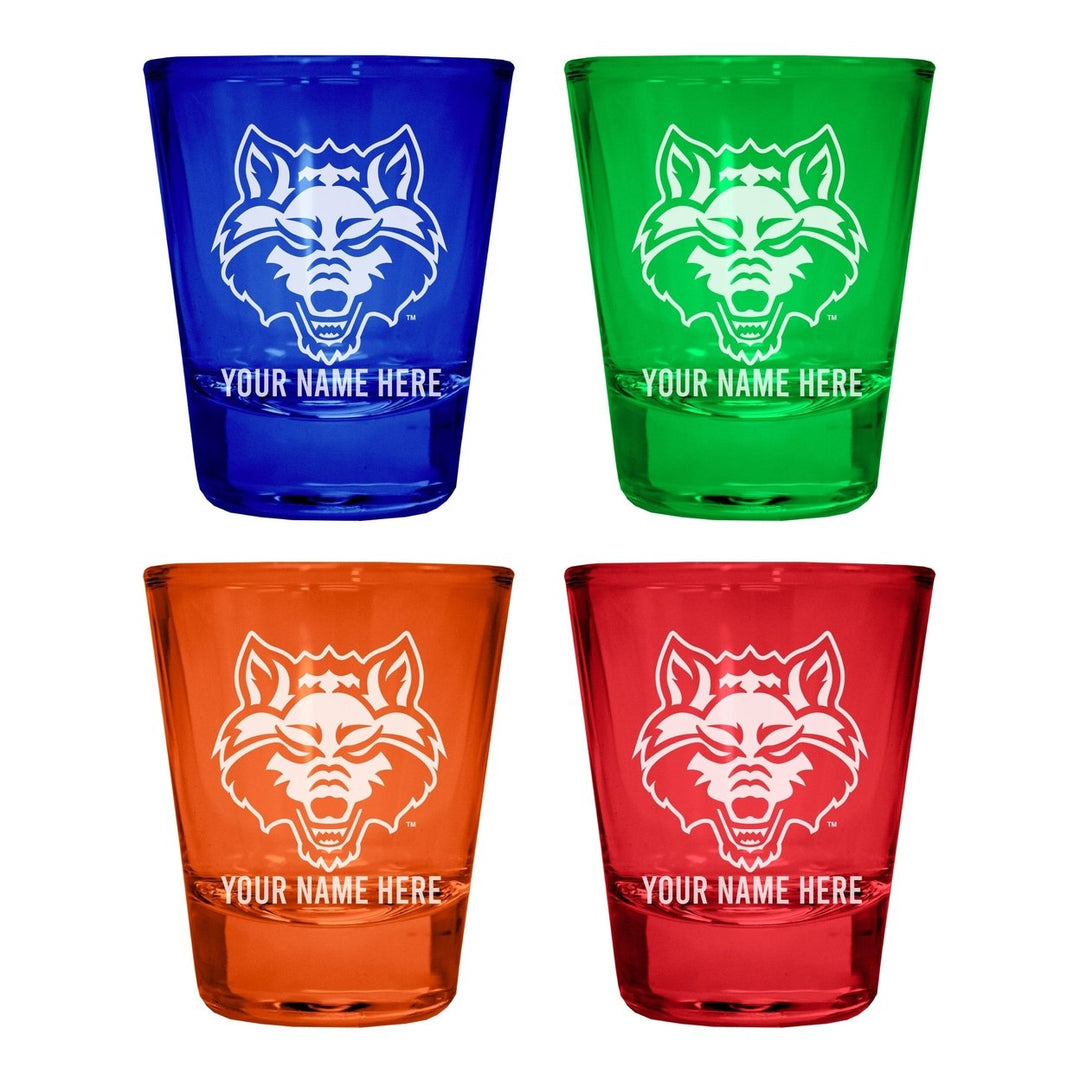 Arkansas State Customizable Engraved Full Color 2oz Shot Glass Officially Licensed Collegiate Product Image 4