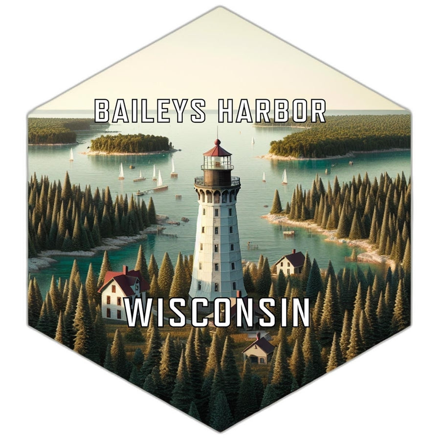 Baileys Harbor Wisconsin Souvenir Travel Destination Die Cut Hexagon Fridge Magnet Image 1