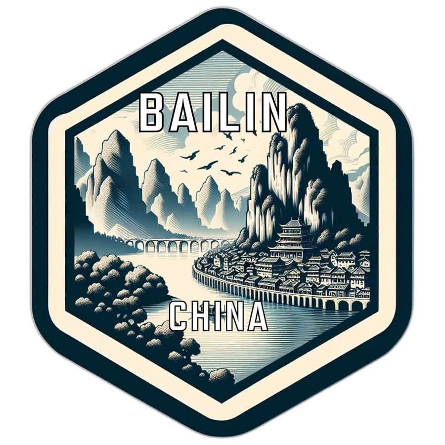 Bailin China Souvenir Travel Destination Die Cut Hexagon Fridge Magnet Image 1