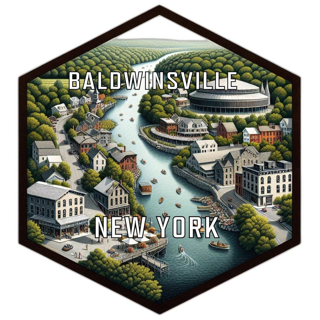 Baldwinsville York Souvenir Travel Destination Die Cut Hexagon Fridge Magnet Image 1