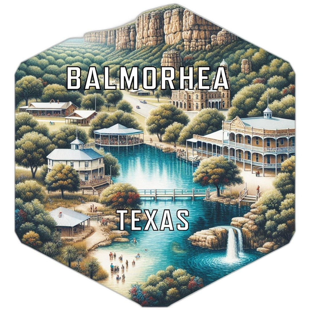 Balmorhea Texas Souvenir Travel Destination Die Cut Hexagon Fridge Magnet Image 1