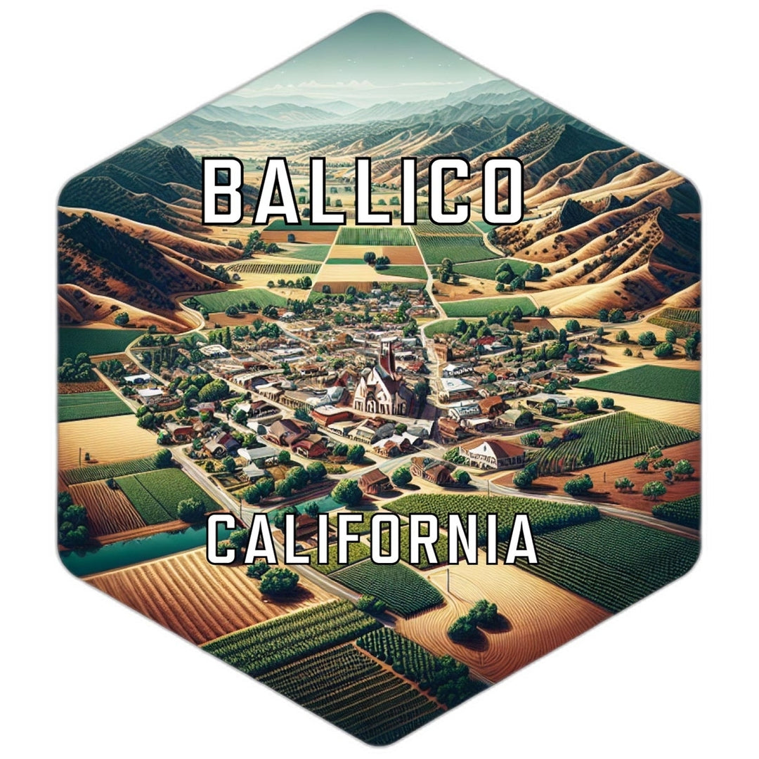 Ballico California Souvenir Travel Destination Die Cut Hexagon Fridge Magnet Image 1