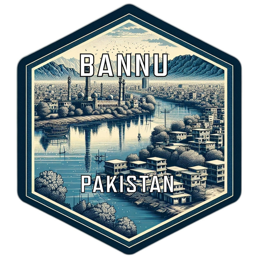 Bannu Pakistan Souvenir Travel Destination Die Cut Hexagon Fridge Magnet Image 1