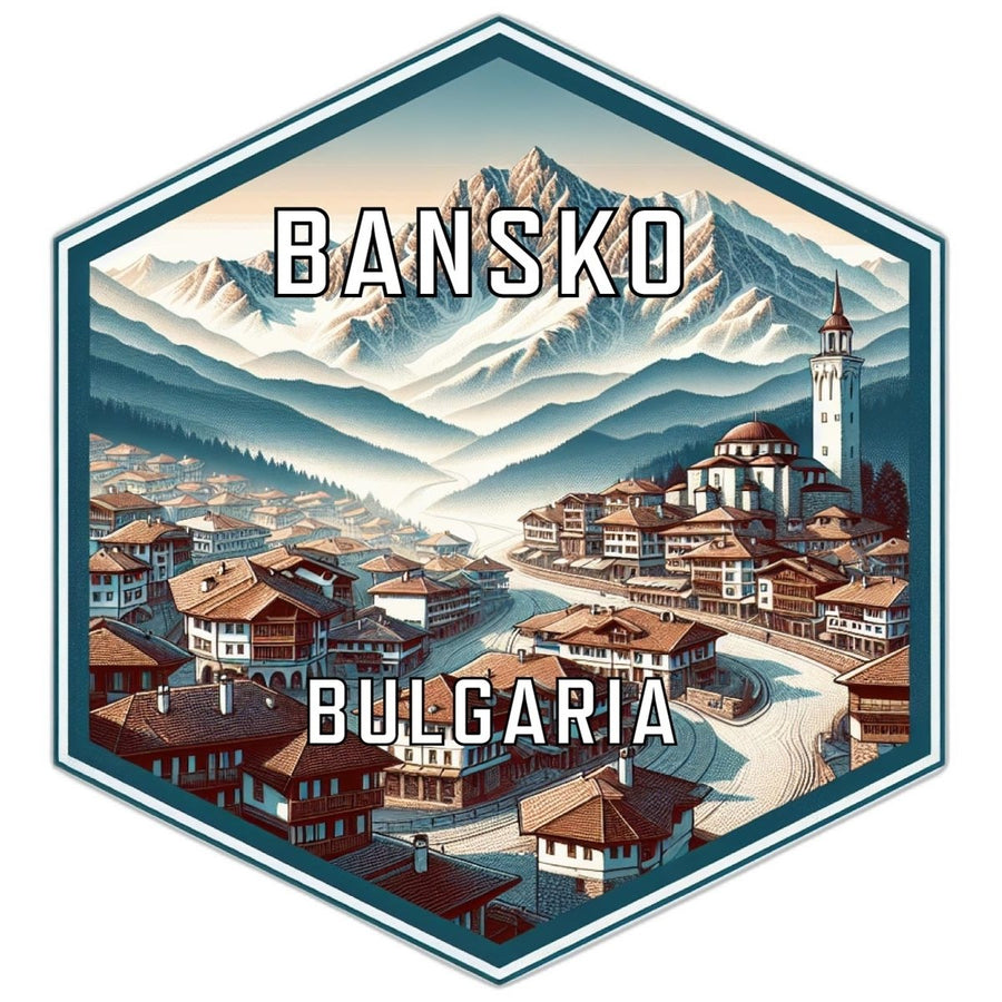 Bansko Bulgaria Souvenir Travel Destination Die Cut Hexagon Fridge Magnet Image 1