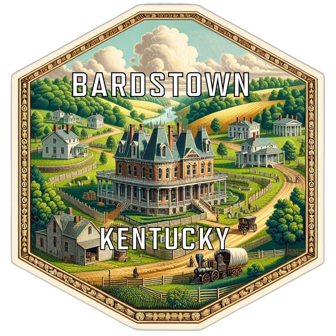 Bardstown Kentucky Souvenir Travel Destination Die Cut Hexagon Fridge Magnet Image 1