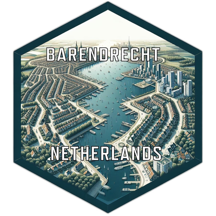 Barendrecht Netherlands Souvenir Travel Destination Die Cut Hexagon Fridge Magnet Image 1