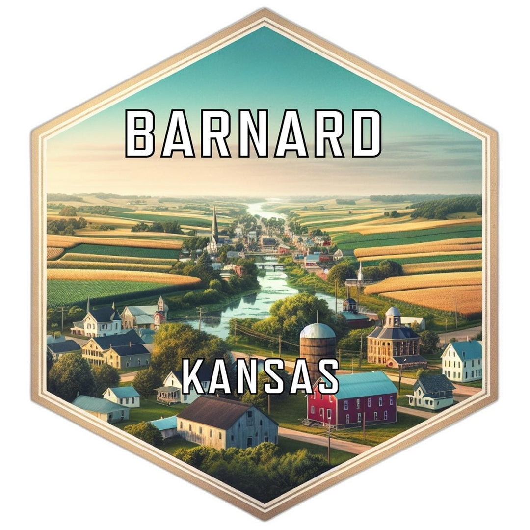 Barnard Kansas Souvenir Travel Destination Die Cut Hexagon Fridge Magnet Image 1