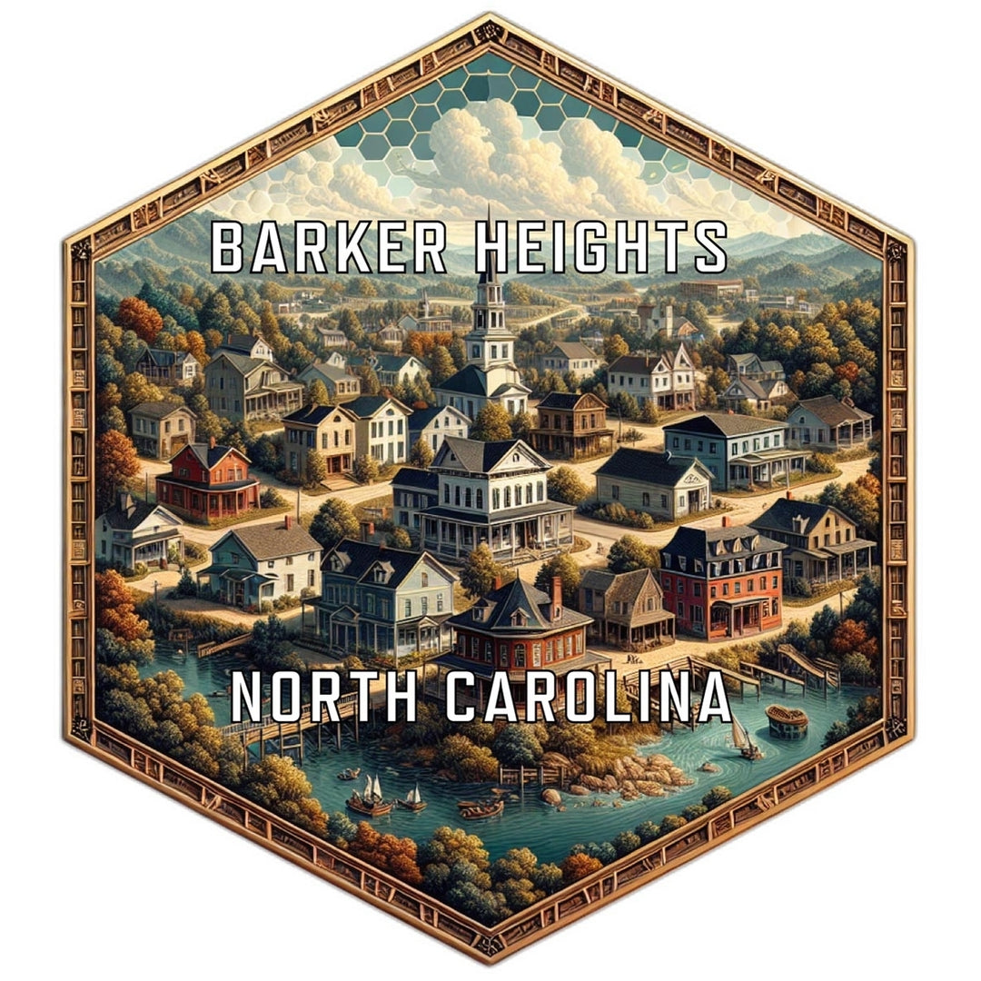 Barker Heights North Carolina Souvenir Travel Destination Die Cut Hexagon Fridge Magnet Image 1