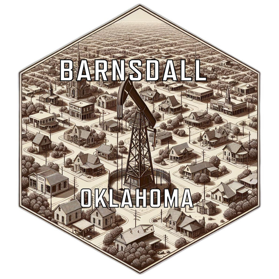 Barnsdall Oklahoma Souvenir Travel Destination Die Cut Hexagon Fridge Magnet Image 1