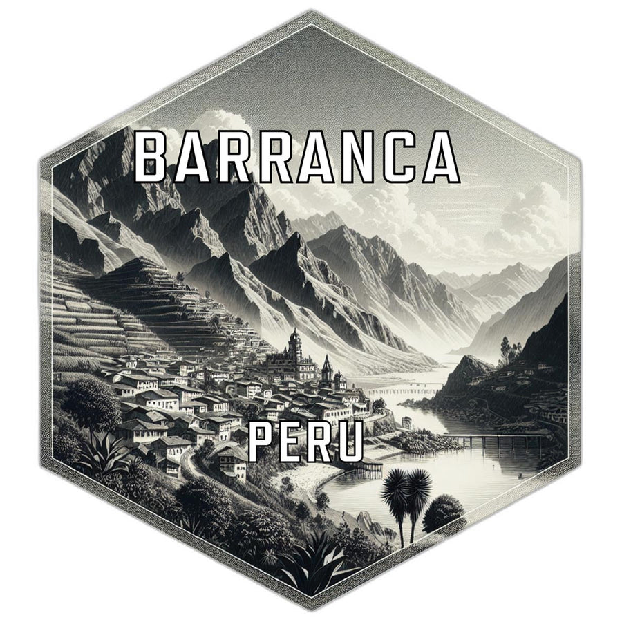 Barranca Peru Souvenir Travel Destination Die Cut Hexagon Fridge Magnet Image 1