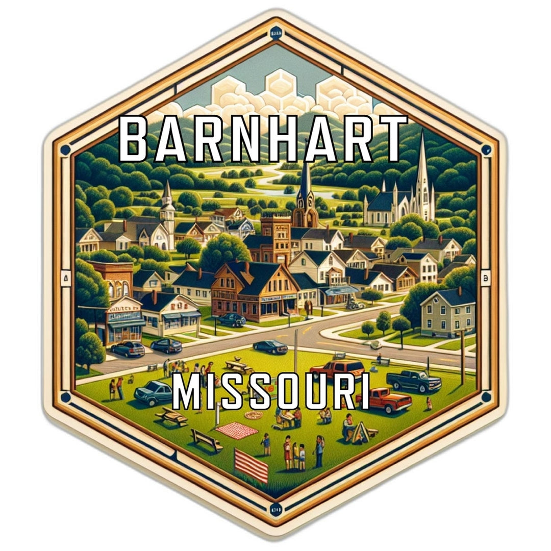 Barnhart Missouri Souvenir Travel Destination Die Cut Hexagon Fridge Magnet Image 1