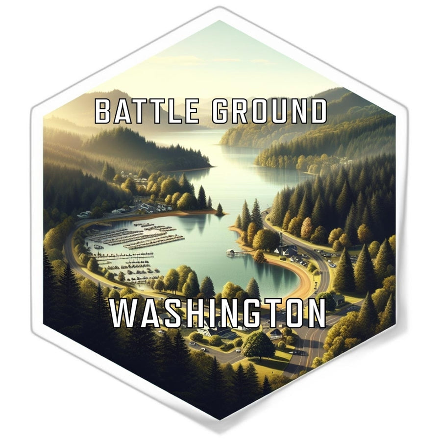 Battle Ground Washington Souvenir Travel Destination Die Cut Hexagon Fridge Magnet Image 1