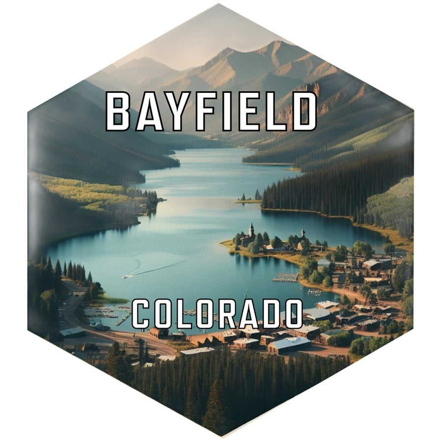 Bayfield Colorado Souvenir Travel Destination Die Cut Hexagon Fridge Magnet Image 1