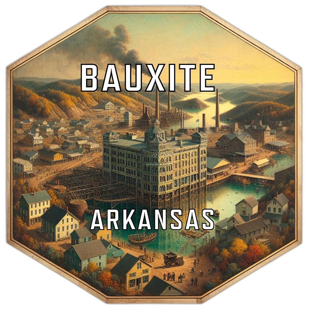 Bauxite Arkansas Souvenir Travel Destination Die Cut Hexagon Fridge Magnet Image 1