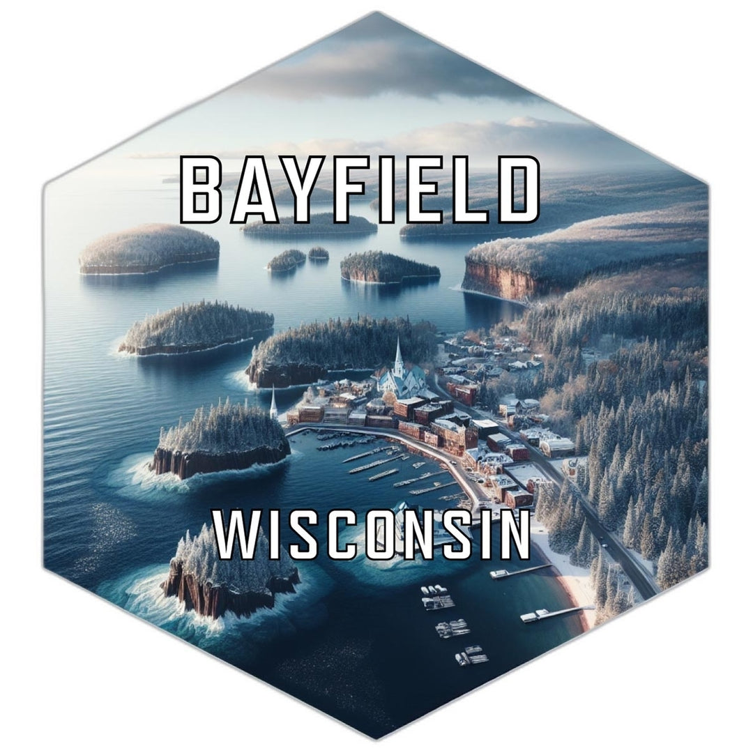 Bayfield Wisconsin Souvenir Travel Destination Die Cut Hexagon Fridge Magnet Image 1