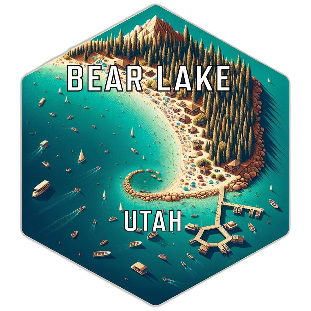 Bear Lake Utah Souvenir Travel Destination Die Cut Hexagon Fridge Magnet Image 1