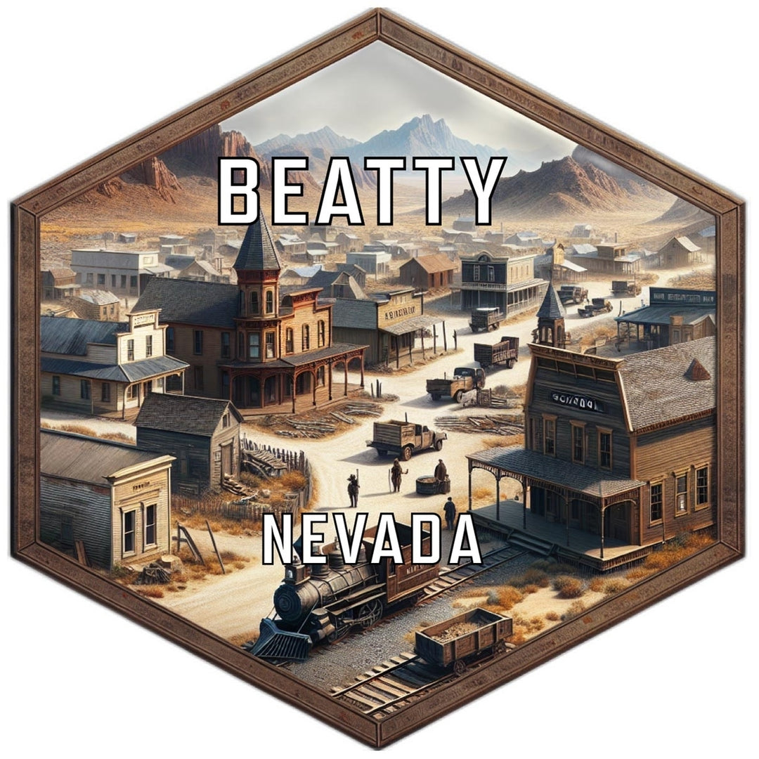 Beatty Nevada Souvenir Travel Destination Die Cut Hexagon Fridge Magnet Image 1