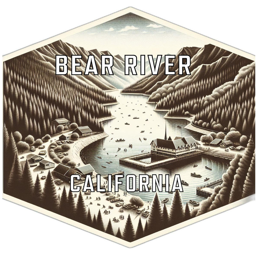 Bear River California Souvenir Travel Destination Die Cut Hexagon Fridge Magnet Image 1