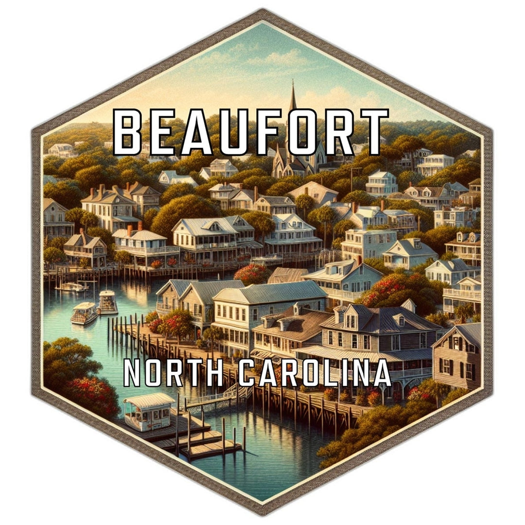 Beaufort North Carolina Souvenir Travel Destination Die Cut Hexagon Fridge Magnet Image 1