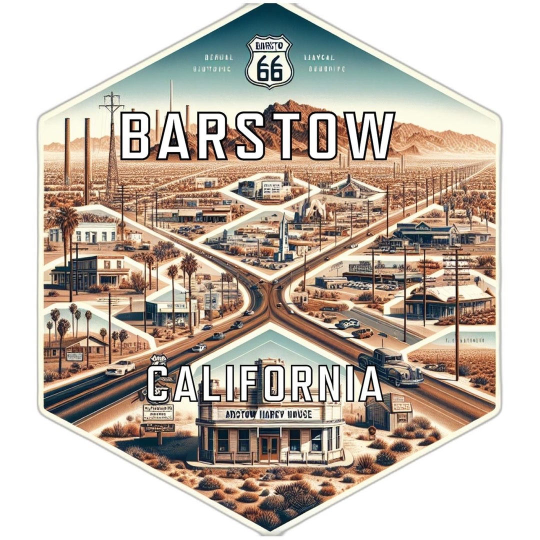 Barstow California Souvenir Travel Destination Die Cut Hexagon Fridge Magnet Image 1