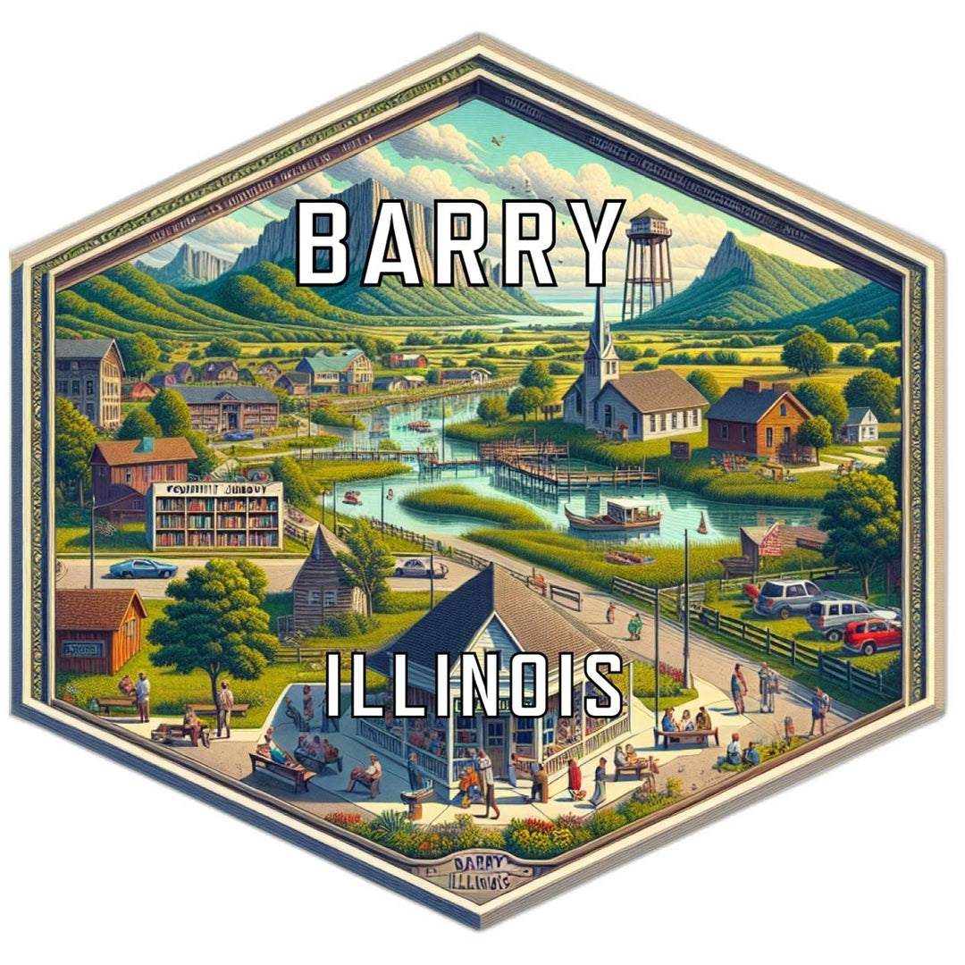 Barry Illinois Souvenir Travel Destination Die Cut Hexagon Fridge Magnet Image 1