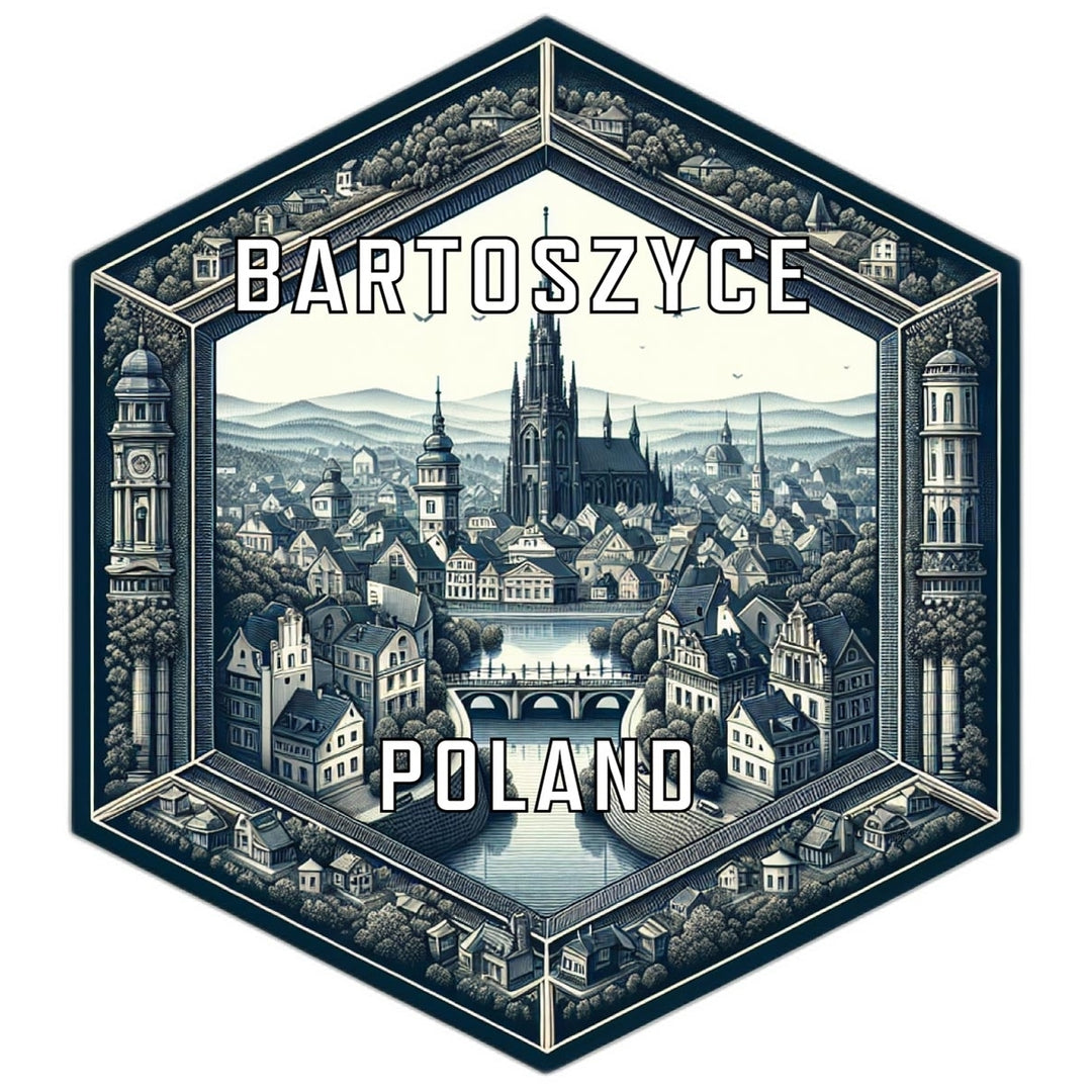 Bartoszyce Poland Souvenir Travel Destination Die Cut Hexagon Fridge Magnet Image 1