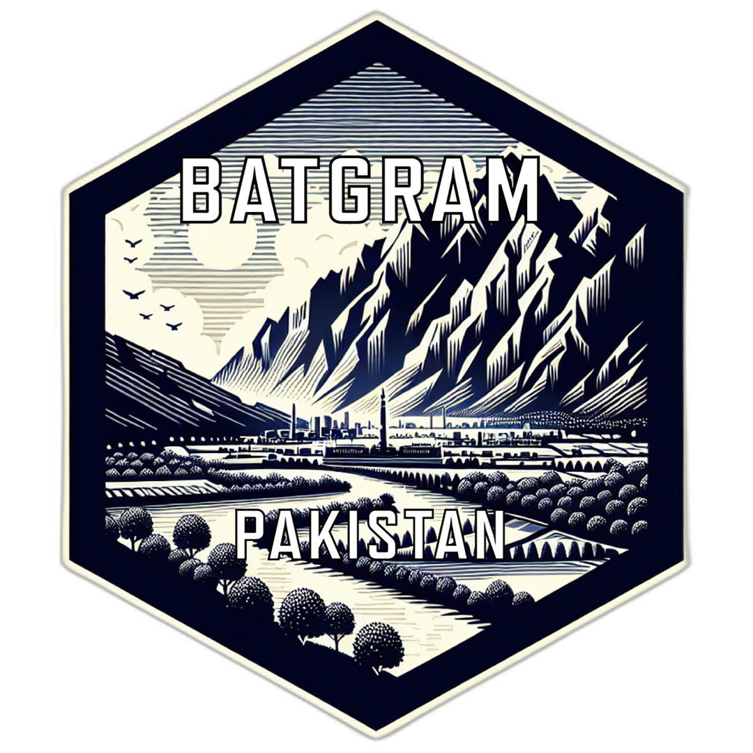 Batgram Pakistan Souvenir Travel Destination Die Cut Hexagon Fridge Magnet Image 1