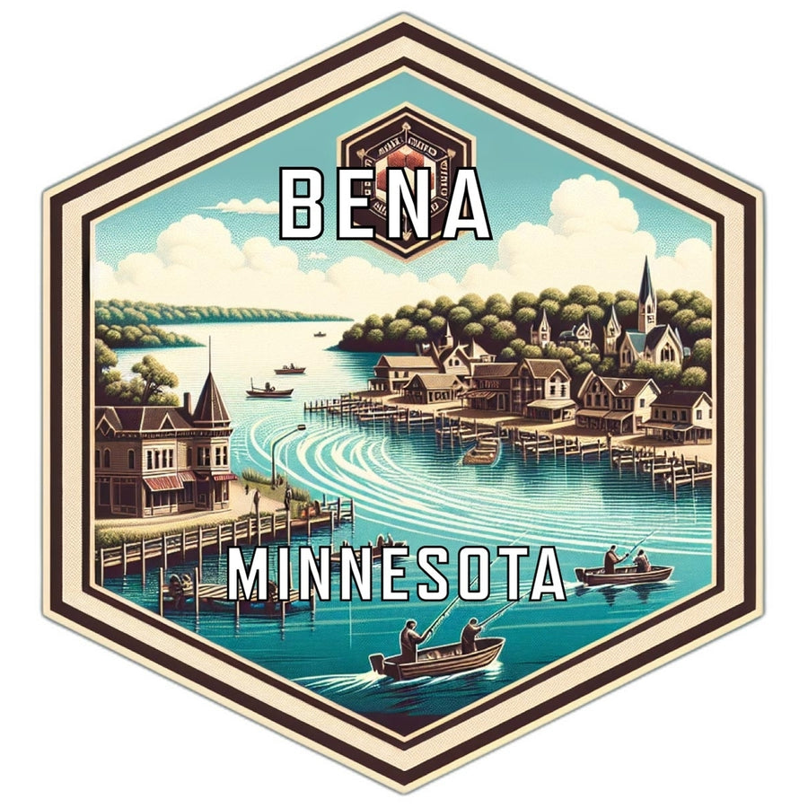 Bena Minnesota Souvenir Travel Destination Die Cut Hexagon Fridge Magnet Image 1