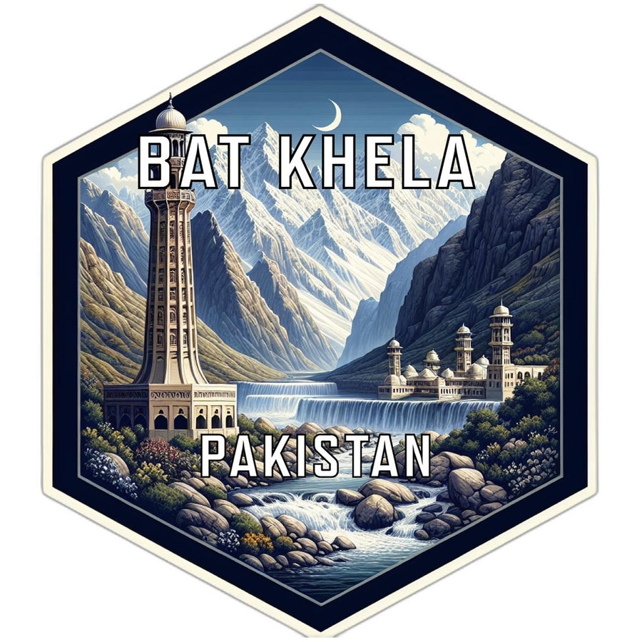 Bat Khela Pakistan Souvenir Travel Destination Die Cut Hexagon Fridge Magnet Image 1