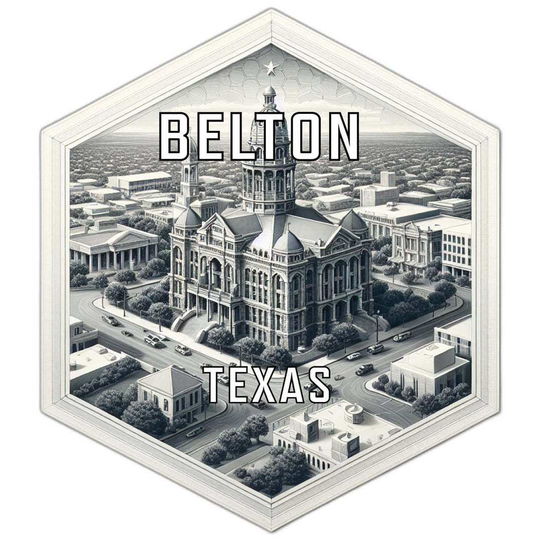 Belton Texas Souvenir Travel Destination Die Cut Hexagon Fridge Magnet Image 1