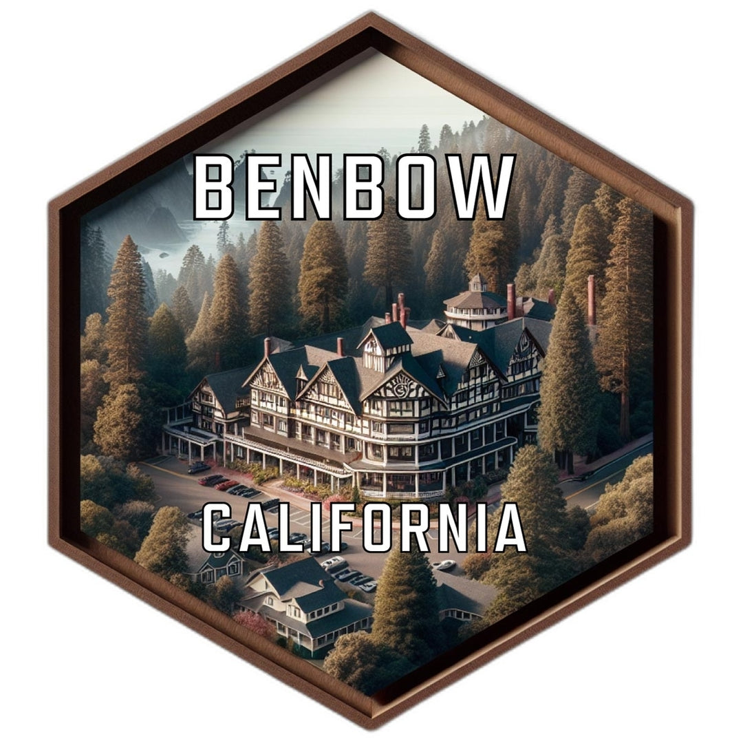 Benbow California Souvenir Travel Destination Die Cut Hexagon Fridge Magnet Image 1