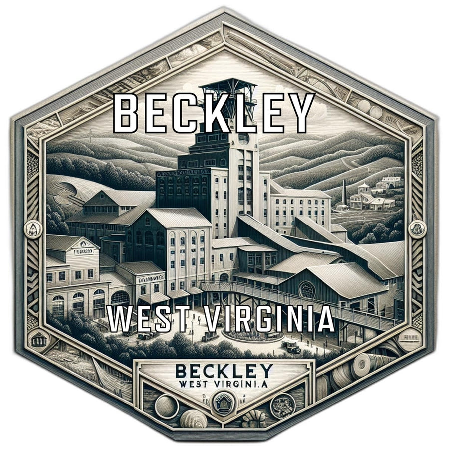 Beckley West Virginia Souvenir Travel Destination Die Cut Hexagon Fridge Magnet Image 1