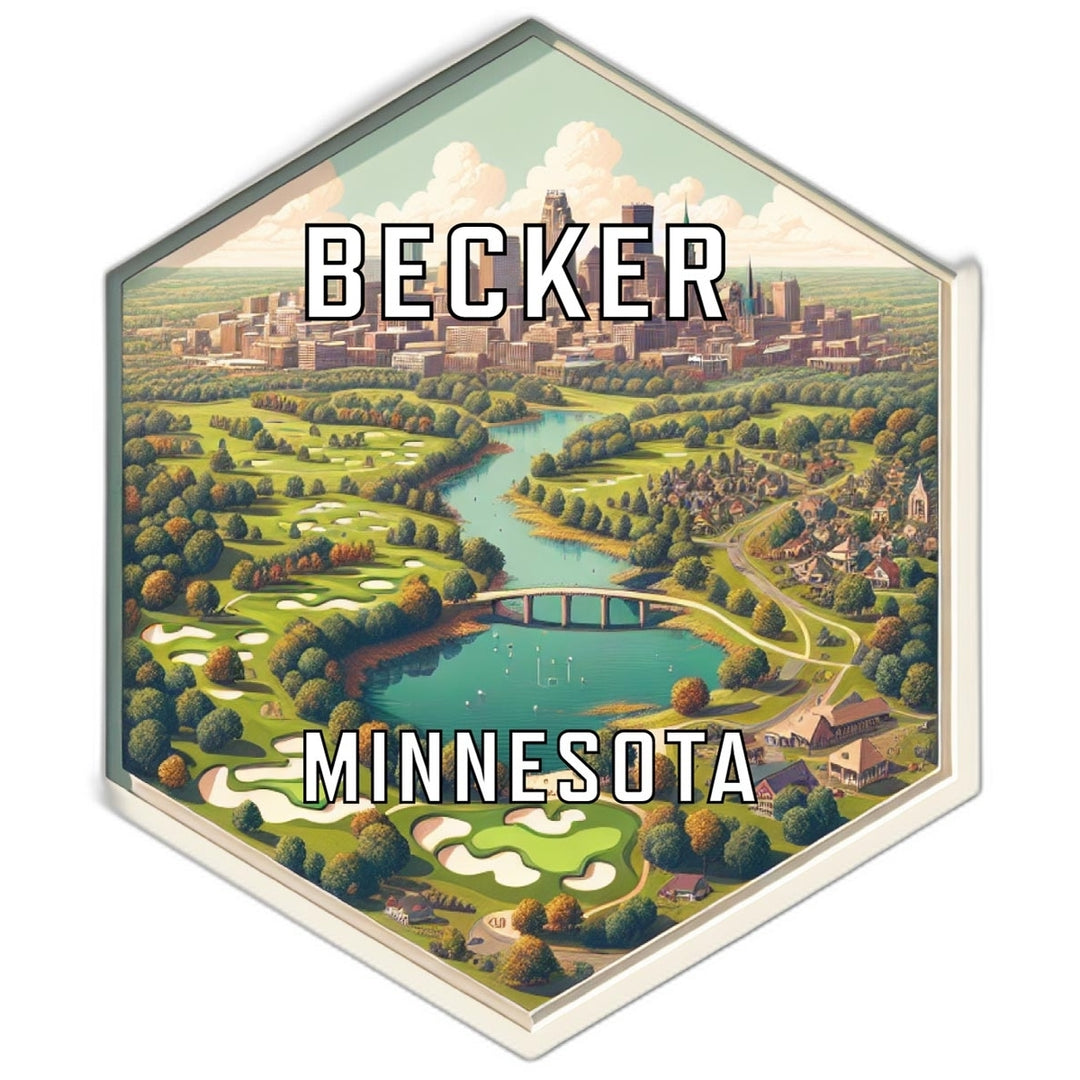 Becker Minnesota Souvenir Travel Destination Die Cut Hexagon Fridge Magnet Image 1