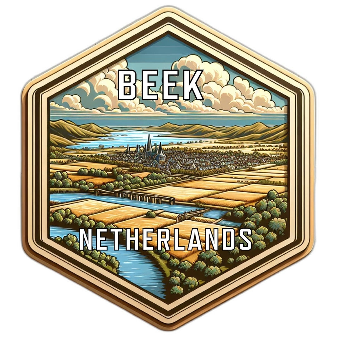 Beek Netherlands Souvenir Travel Destination Die Cut Hexagon Fridge Magnet Image 1