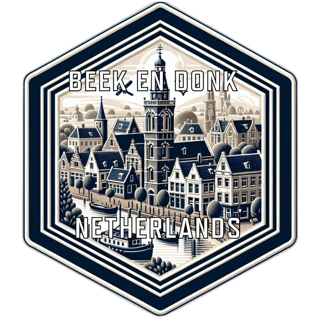 Beek En Donk Netherlands Souvenir Travel Destination Die Cut Hexagon Fridge Magnet Image 1