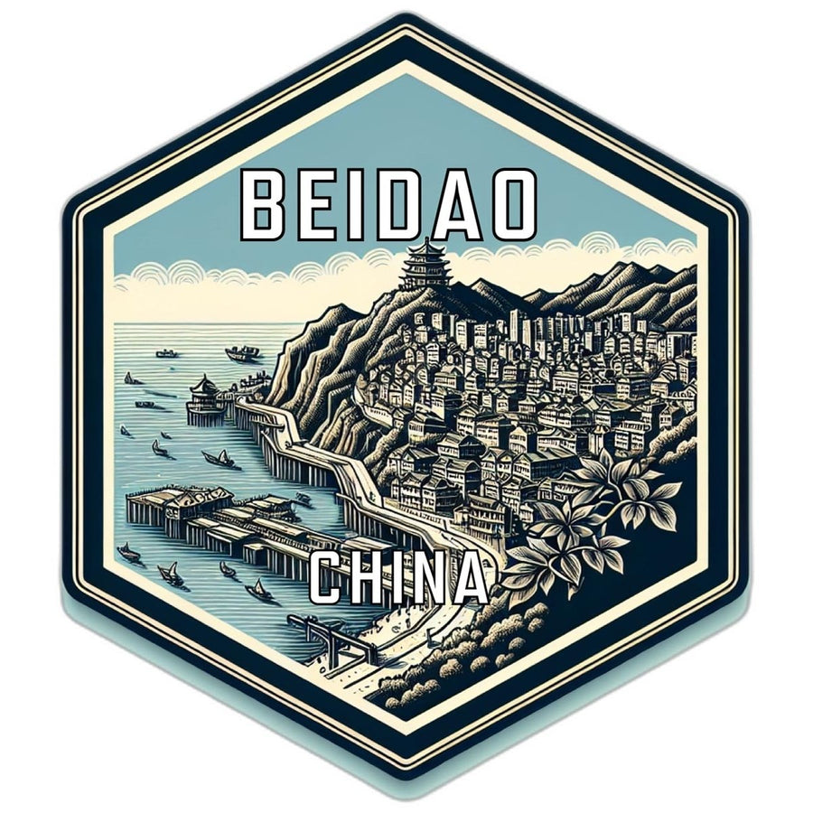 Beidao China Souvenir Travel Destination Die Cut Hexagon Fridge Magnet Image 1