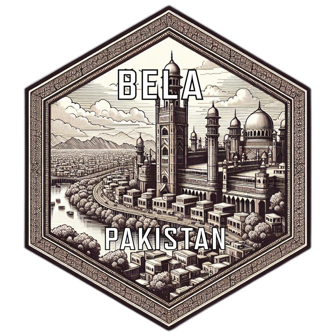 Bela Pakistan Souvenir Travel Destination Die Cut Hexagon Fridge Magnet Image 1