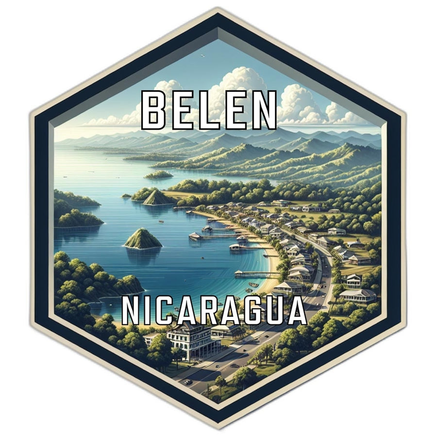 Belen Nicaragua Souvenir Travel Destination Die Cut Hexagon Fridge Magnet Image 1