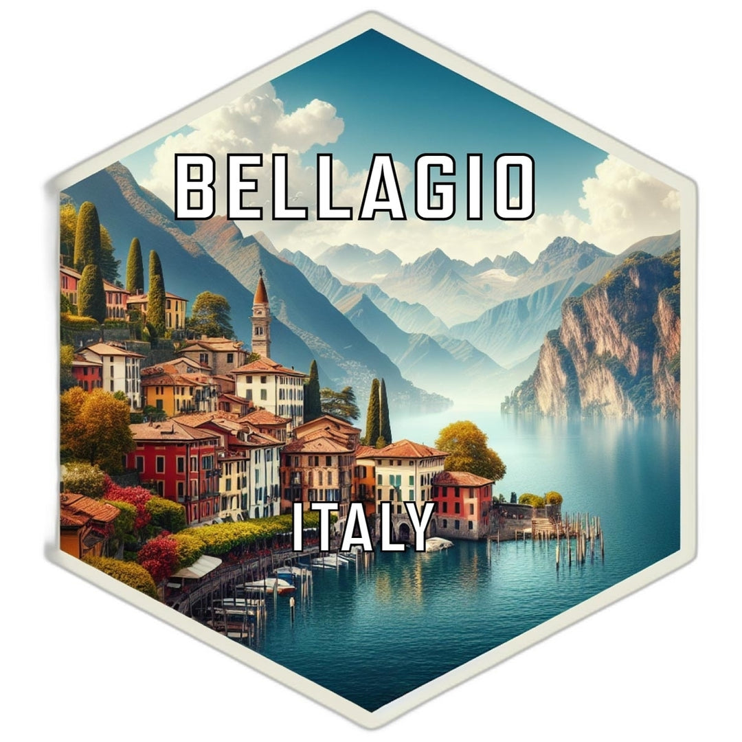 Bellagio Italy Souvenir Travel Destination Die Cut Hexagon Fridge Magnet Image 1