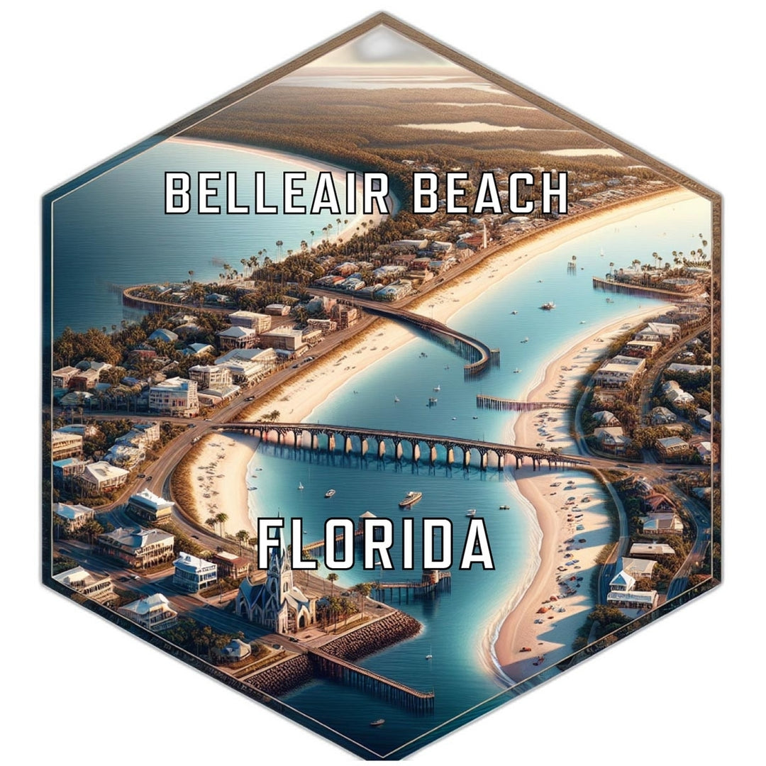 Belleair Beach Florida Souvenir Travel Destination Die Cut Hexagon Fridge Magnet Image 1