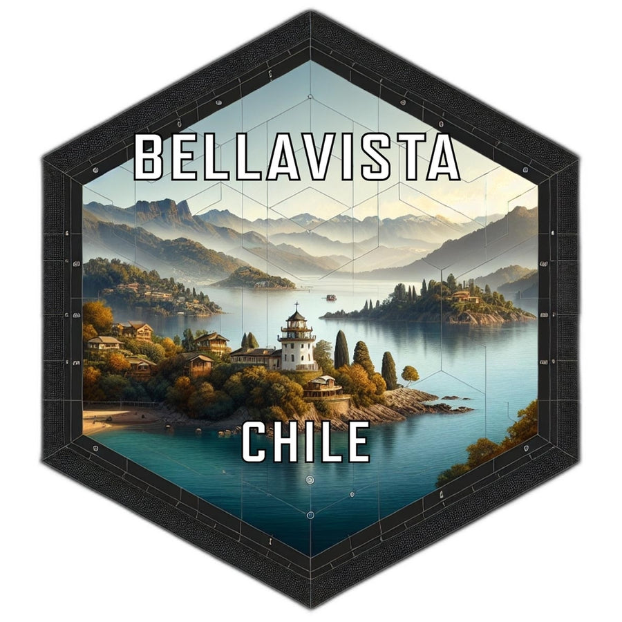 Bellavista Chile Souvenir Travel Destination Die Cut Hexagon Fridge Magnet Image 1