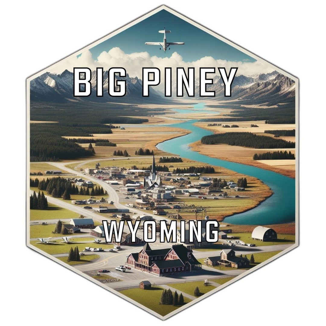 Big Piney Wyoming Souvenir Travel Destination Die Cut Hexagon Fridge Magnet Image 1