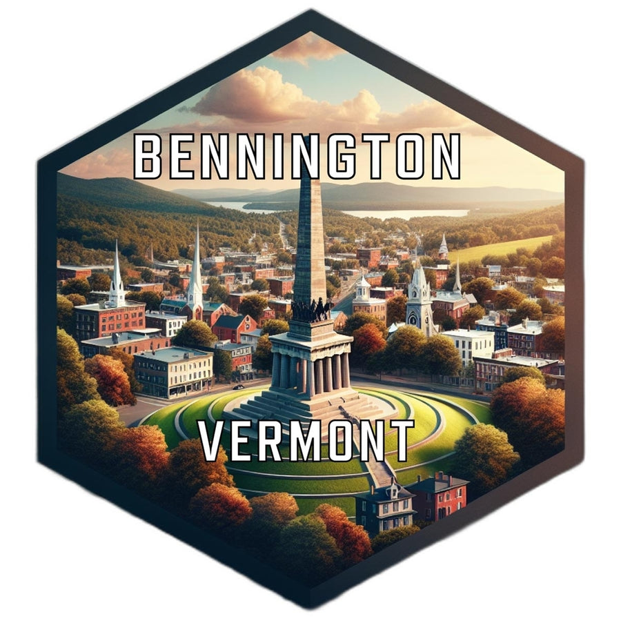 Bennington Vermont Souvenir Travel Destination Die Cut Hexagon Fridge Magnet Image 1