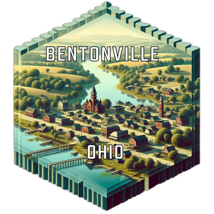 Bentonville Ohio Souvenir Travel Destination Die Cut Hexagon Fridge Magnet Image 1